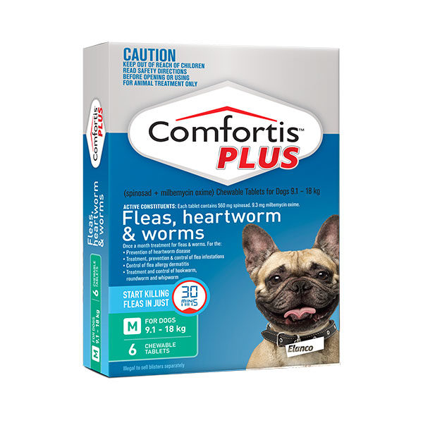 Comfortis Plus Green Chews for Medium Dogs - 6 Pack