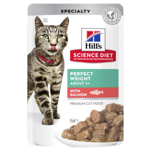 Hills Science Diet Adult Cat Perfect Weight with Salmon 85g x 12 Pouches