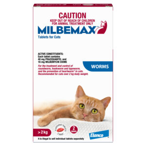 Milbemax Allwormer Tablets for Cats (2-8kg) - 2 Pack