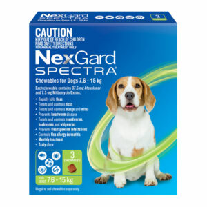 NexGard Spectra Green Chews for Medium Dogs (7.6-15kg) - 3 Pack
